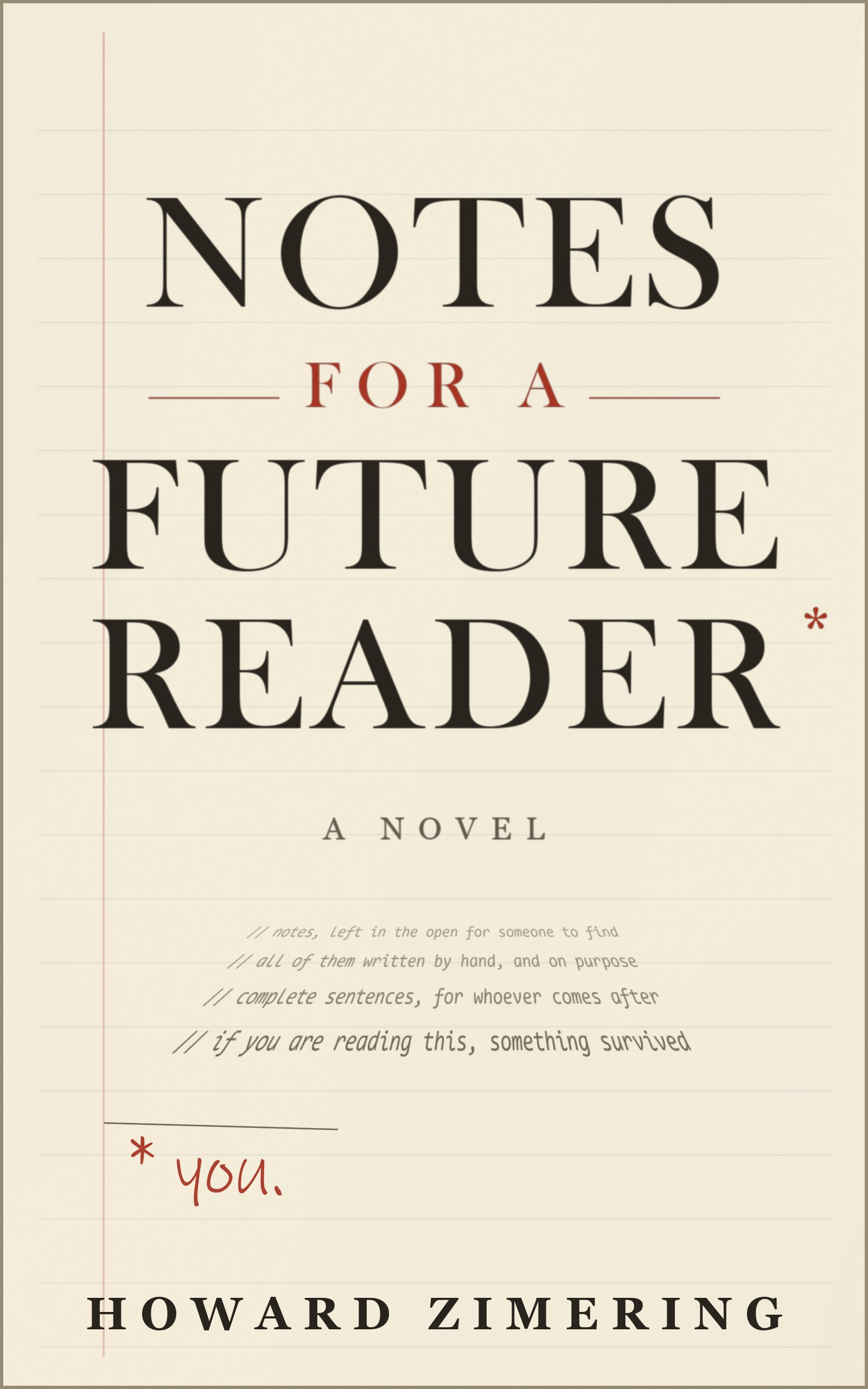 Cover of Notes for a Future Reader by Howard Zimering